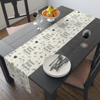 Pause Pour, Repeat Table Runner — French Wine Quote Cotton-Poly Table Runner