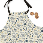 Apron — "Quiet Moments, Bold Flavors" Patterned Kitchen Apron