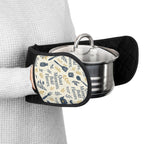 Oven Mitts - Double Oven Handle Cover with Kitchen Utensil Print