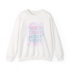 Soft Light Quiet Night Crewneck Sweatshirt — Pastel Cozy Graphic Pullover