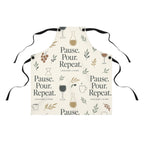 Apron — "Pause. Pour. Repeat." Wine & Coffee Serving Apron