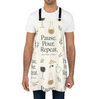Apron — "Pause. Pour. Repeat." Wine & Coffee Serving Apron