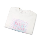 Soft Light Quiet Night Crewneck Sweatshirt — Pastel Cozy Graphic Pullover