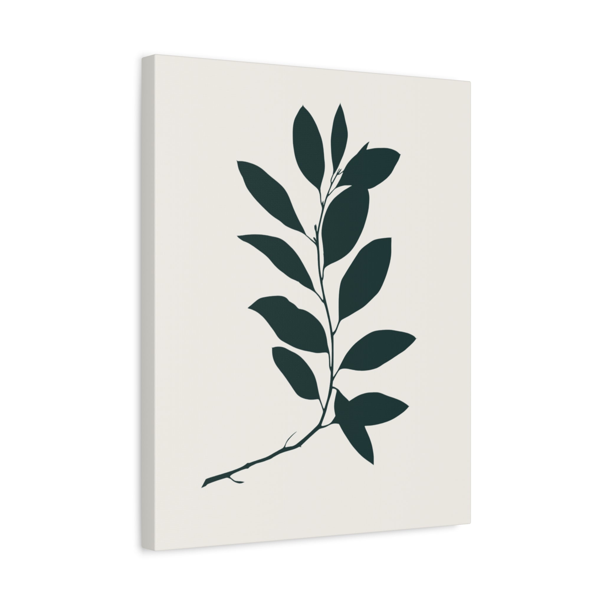 Botanical Branch Matte Canvas Wall Art — Minimal Leaf Print, Stretched 1.25"