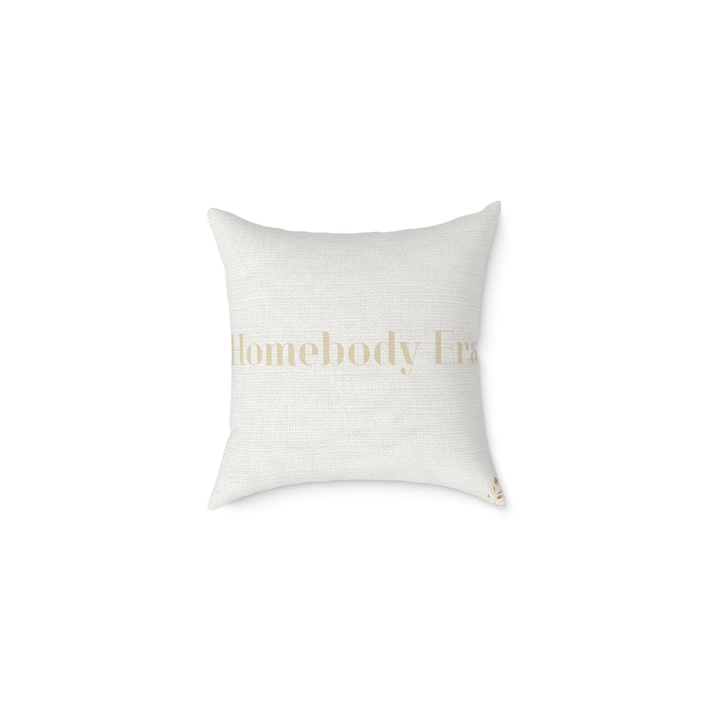 Homebody Era Chic Square Poly Canvas Pillow- Texture