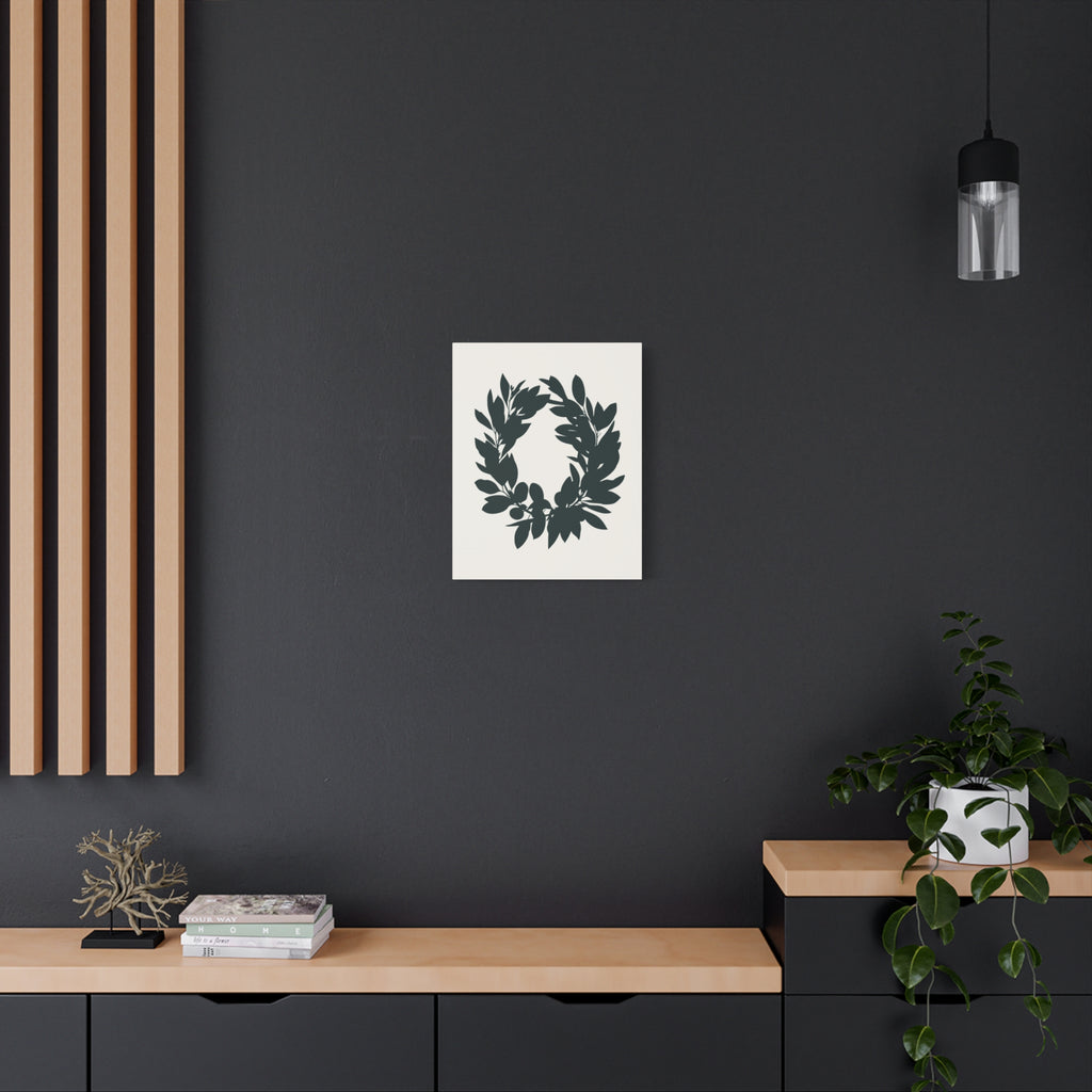 Olive Wreath Minimalist Line Art Print – Hand-Drawn Botanical Wall Decor, Serene Modern Home by Lauland Living