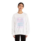 Soft Light Quiet Night Crewneck Sweatshirt — Pastel Cozy Graphic Pullover