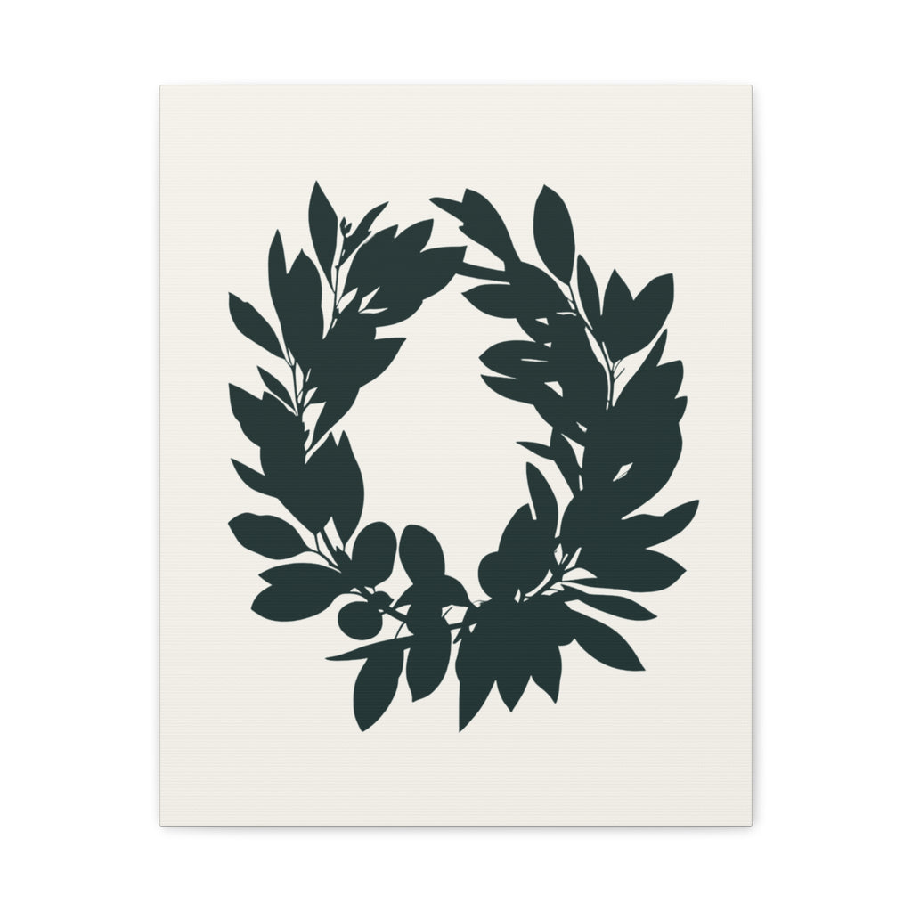 Olive Wreath Minimalist Line Art Print – Hand-Drawn Botanical Wall Decor, Serene Modern Home by Lauland Living