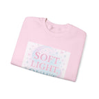 Soft Light Quiet Night Crewneck Sweatshirt — Pastel Cozy Graphic Pullover