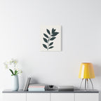 Minimal Botanical Canvas Print – Dark Green Leaf Wall Art (Matte Stretched)
