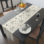 Pause Pour, Repeat Table Runner — French Wine Quote Cotton-Poly Table Runner