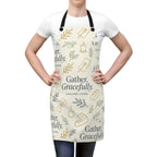 Gather. Gracefully. Apron – Minimalist Linen Cooking Apron with Hand-Drawn Hosting Pattern | Lauland Living Kitchen Textile
