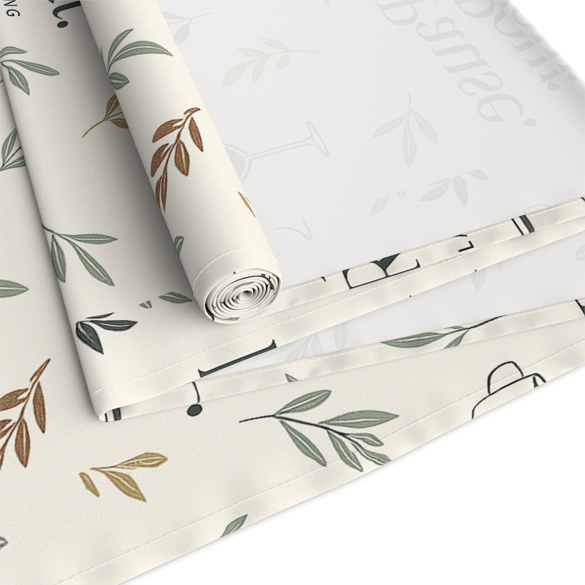 Pause Pour, Repeat Table Runner — French Wine Quote Cotton-Poly Table Runner